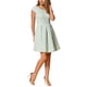 thumbnail image 4 of Vestido de Tweed a Cuadros INSPIRE CHIC para Mujer, Cuello Redondo, Manga Corta, Corte A, Vestidos Vintage Plisados XL Verde Blanco, 4 of 6