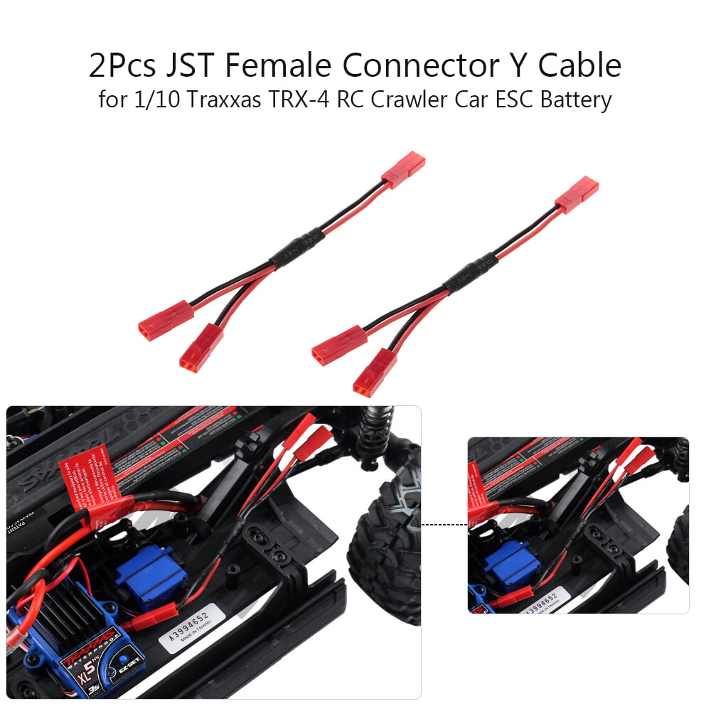 Details about   JST Female Plug Connector One For Two RC ESC Y-shape Power Wire Cable JST Female