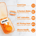 thumbnail image 5 of Travel Razors for Women Include 1 Handle and 5 Cartridges, Portable 5-Blade Mini Razor with Travel Case, The Best Travel Size Toiletries for Women, Orange, 5 of 8