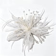 thumbnail image 2 of UNLLLL Pearl Embellished Large Crystal Flower Hair Clip, Feather Lace Floral Barrettes, Bridal Wedding Hair Accessory, for Daily Travel and Special Occasions (White), 2 of 7