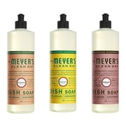 Mrs. Meyers Clean Day Liquid Dish Soap, 1 Pack Geranium, 1 Pack Snowdrop, 1 Pack Rosemary, 16 OZ each