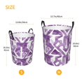 thumbnail image 3 of Circular Hamper Single Layer Laundry Basket Storage Basket Waterproof Single Layer Fabric With Handle Pe Support Strip Mediumpurple Moroccan Trellis Hand-Drawn Sketch_1 Small, 3 of 8
