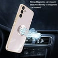 thumbnail image 5 of Compatible with Samsung Galaxy A14 5G Case Slim Thin with Ring Stand Metal Electroplated Soft Flexible Tup Frame Full Body Shock-Absorption Bumper Hard Back Mobile Cover-Pink, 5 of 7
