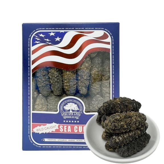 South American Premium Wild Caught Dried Sea Cucumber, 40-50Pcs Sea Cucumber Rich In Protein, Vitamins and Minerals,Grade AAAA Small Gift Box 8OZ