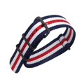 thumbnail image 1 of Bracelet de Montre en Nylon Canvas Bracelet Tissé Intégré Remplacement Intelligent Compatible avec Plusieurs Modèles (Bleu Blanc Rouge,18mm), 1 of 8