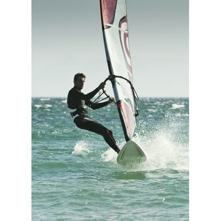 Windsurfing Tarifa Cadiz Andalusia Spain Canvas Art - Ben Welsh Design Pics (26 x 36)