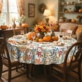 thumbnail image 3 of Fall Tablecloth Maple Leaf Table Cover Autumn Leaves Party Tablecloths Thanksgiving Round Table Covers for Harvest Holiday Party Farmhouse Kitchen Decor 70In, 3 of 7