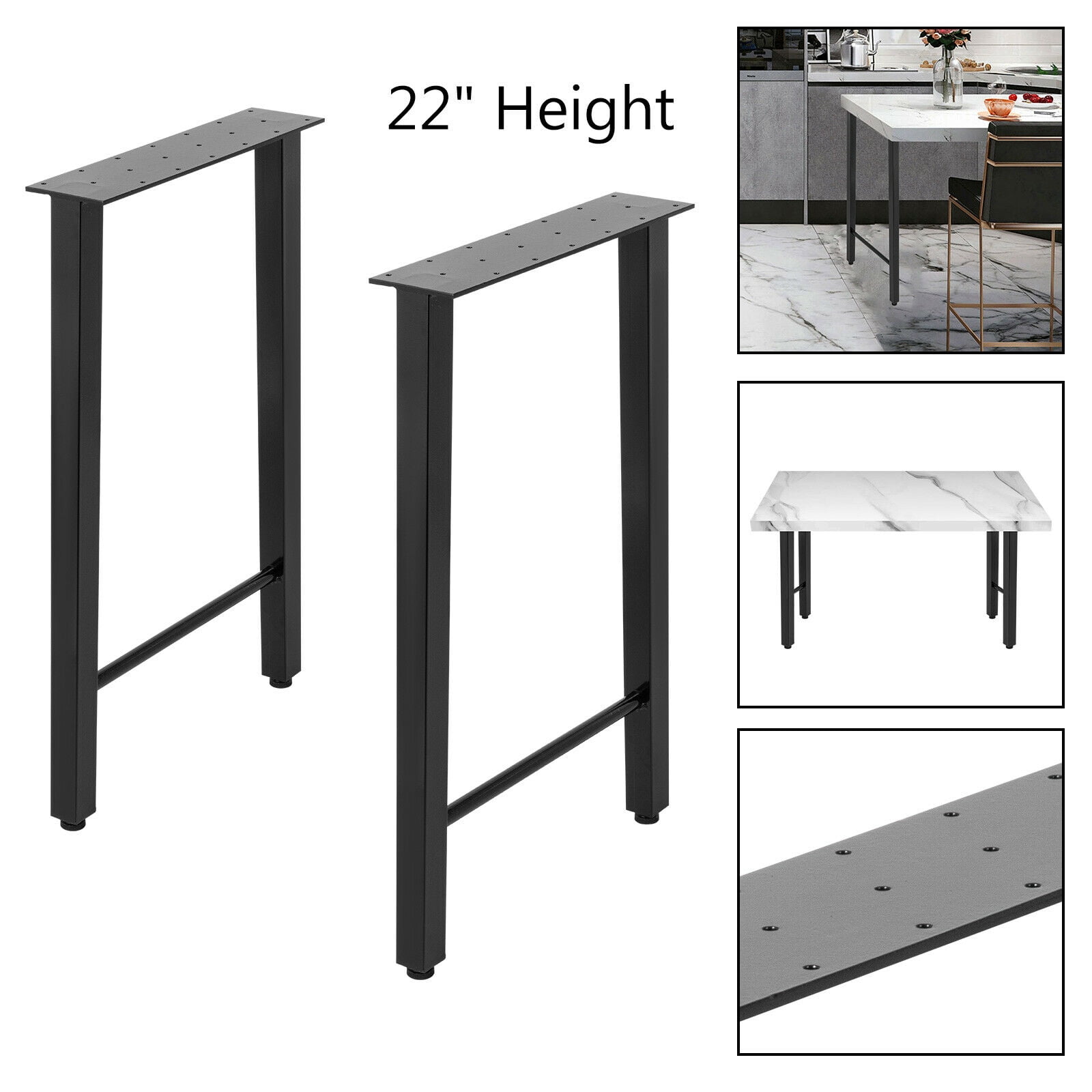 2x 16/'/'-35/" Industry Table Leg Metal Steel Chair Bench Legs DIY furniture Black