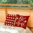 thumbnail image 2 of Happy Valentines Day Pillow Covers 18x18 Set of 4 Red Love Heart Throw Pillow Covers Wedding Anniversary Pillow Covers Pillow Cases Home Outdoor Sofa Couch Cushion Covers (18 by 18), 2 of 6