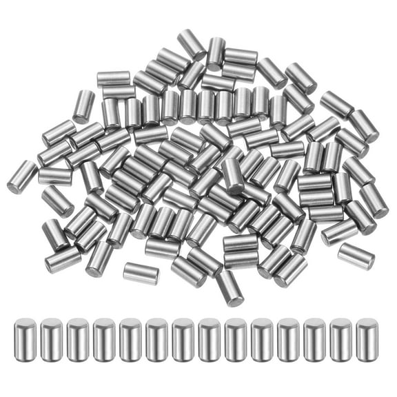 100 Pack 3mm x 7mm Dowel Pins Bearing Steel Cylindrical Dowel Pins Shelf Support Peg Pin /-0.02mm Diameter Tolerance, Silver Tone