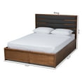 thumbnail image 4 of Baxton Studio Elin Modern and Contemporary Dark Gray Fabric Upholstered Walnut Finished Wood King Size Platform Storage Bed with Six Drawers, 4 of 10
