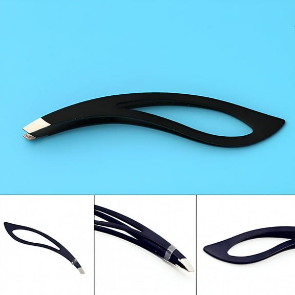 FACEGA 4Pcs Curve Stainless Steel Hollowed Leaf Eyebrow Tweezer Women Hair Remove Clip Tool