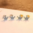 thumbnail image 2 of 925 Sterling Silver Cute Princess Crown Stud Earrings For Women Sparkling Earrings Jewelry Party Accessories----Gold--Product code 71155 Gold, 2 of 3