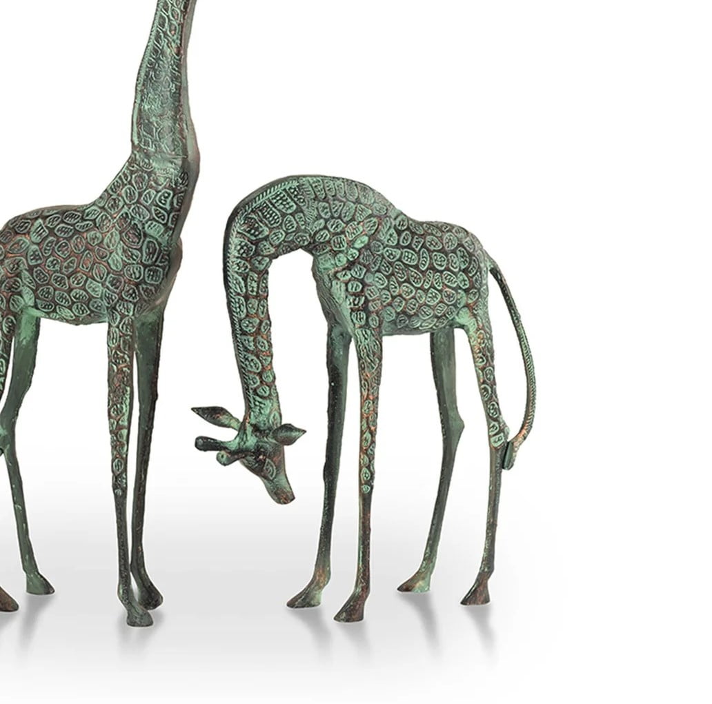 SPI Home Verdigris Finish Cast Aluminum Treetopper Giraffes Garden Sculpture