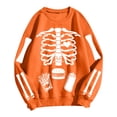 thumbnail image 4 of SIYUDAN Halloween Sweatshirt for Women Halloween Graphic Pumpkin Sweatshirts Long Sleeve Crewneck Yellow Sweatshirt Women Halloween Thankgiving Outfit S, 4 of 4