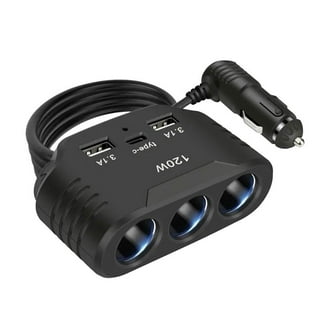 12V USB Car Cigaret Lighter Waterproof Socket Charger Power Adapter Cable  Fuse