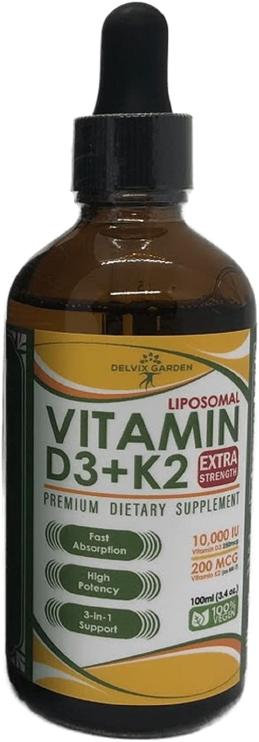 Vitamin D3 K2 Drops for Adults, 4oz – 4 oz: Liquid Vitamin D3 K2 Supplement for Immunity, Heart and Bone Health