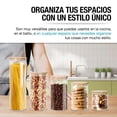 thumbnail image 3 of Recipientes Herméticos de Vidrio con Tapa de Bambú (5 Piezas de Diferentes Tamaños), Contenedores de Vidrio para Organización de Cocina y Baño, Frascos para Almacenar Especias y Semillas, 3 of 7