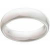 Polished White Ceramic Wedding Band with Comfort Fit Design