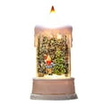 Christmas Candle Lantern Christmas Tabletop Decor Snow Globe Water LED