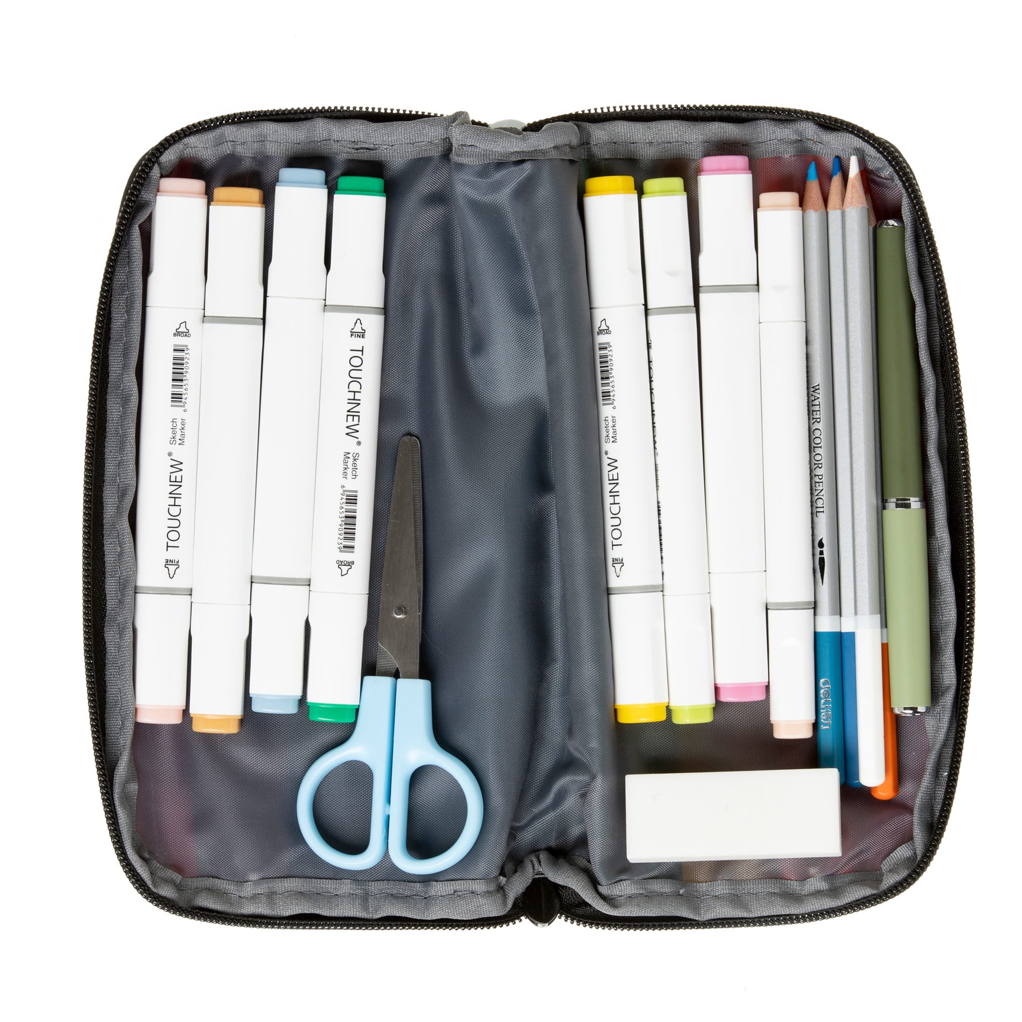 ZIPIT Colors Pencil Case | Rainbow Organizer Pouch with 3 Compartments | Large Capacity Storage