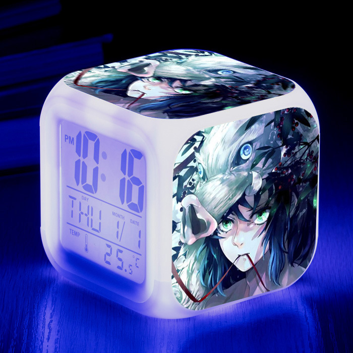 TIMPCV Anime Alarm Clock One Piece LED Square Clock Digital Alarm Clock