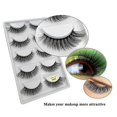 thumbnail image 2 of 5 Pairs 3d False Eyelashes Natural Black Long With Invisible Band Reusable, 2 of 4