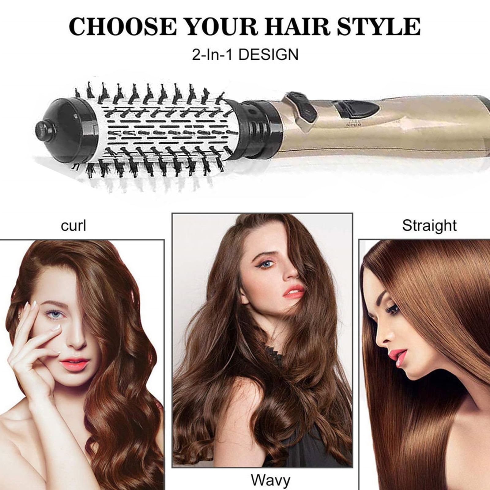 3 in 1 Hot Air Styler and Rotating Hair Dryer,Cepillo Giratorio Secador De Cabello,3-in-1 Hot Air Styler and 360 Rotating Hair Dryer for Dry Hair, Curl Hair, Straighten Hair