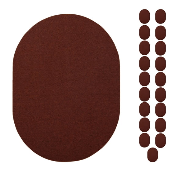 Furnish My Place Modern Indoor/Outdoor Commercial Solid Rust Rug, Modern Area Rug, Baby Nursery Mat, Pet-Friendly Carpet for Living Room, Playroom, Made in USA, 2' x 3' Oval - Set of 20