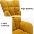 thumbnail image 5 of PORKISS Teddy Upholstered Rocking Chair with High Backrest Armchair for Living Room Bedroom, Yellow, 5 of 8