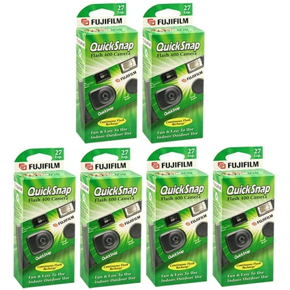 Fujifilm Quicksnap Flash 400 Appareil Photo à Usage Unique avec Flash, Pack de 6