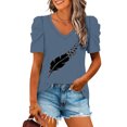 thumbnail image 2 of Blusas de Manga Corta para las Mujeres, Blusa de Camiseta Suelta Casual Hecha de Tela Cómoda para Todo el Uso Diario de Temporada, Blusas para las Mujeres Casual, 2 of 8