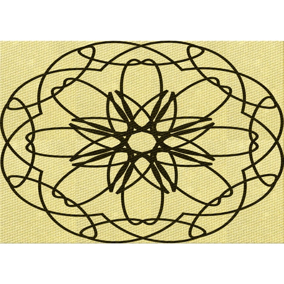 Ahgly Company Machine Washable Indoor Rectangle Transitional Harvest Gold Area Rugs, 2' x 5'