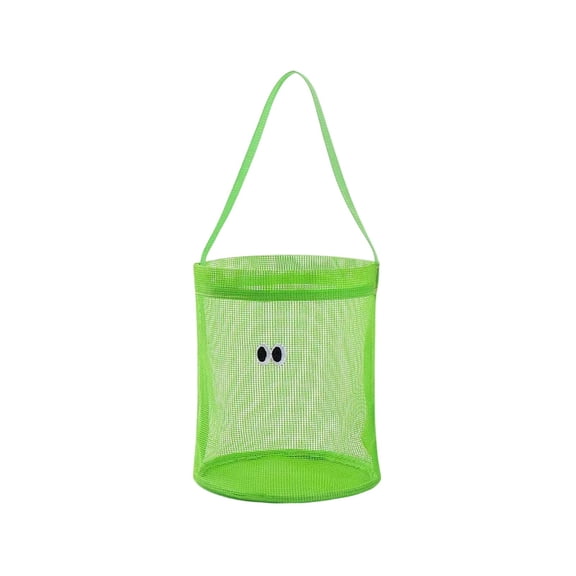 LWVITH Breathable Mesh Toy Bucket for Beach Pool, Kids Toy Storage Bag with Handle, Mesh Tote for Bathroom Bath Basket, Beach Towel Carry Bag for Ocean Trip, Lightweight Travel Organization
