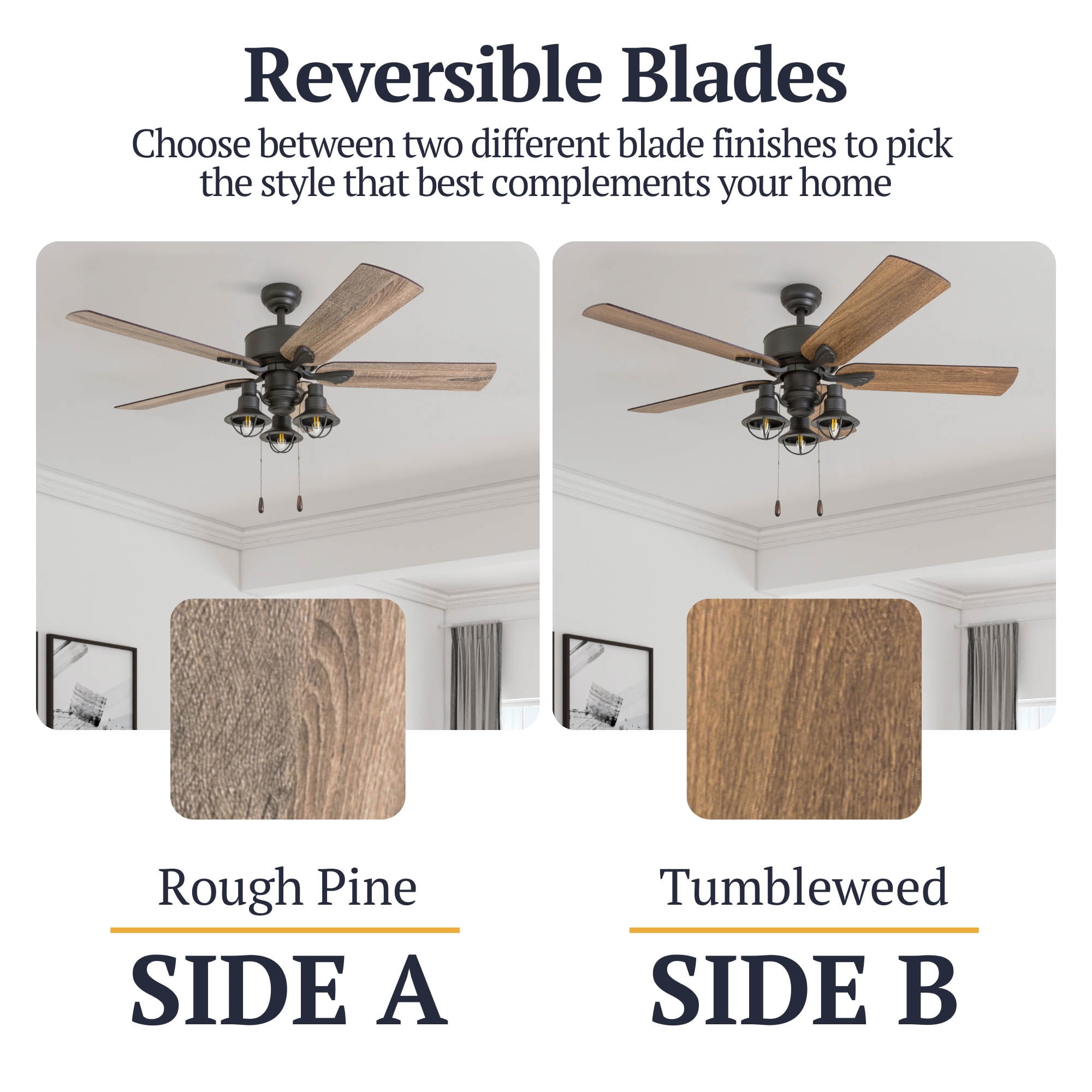 Prominence Home 50651-35 Sivan Farmhouse 52-Inch Aged Bronze Indoor Ceiling Fan, Lantern LED Multi-Arm Barnwood, Tumbleweed Blades