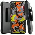 thumbnail image 1 of DALUX Hybrid Kickstand Holster Phone Case Compatible with Galaxy A01 - Orange Stylish Camo, 1 of 3