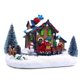 thumbnail image 3 of Decoración de la casa Escena de Navidad de resina Pueblo Decoración de la casa Ciudad con luz LED cálida Tren de Papá Noel Muñeco de nieve Adorno de Navidad con pilas yeacher PC 1, 3 of 7