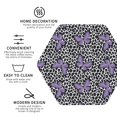 thumbnail image 3 of Honeii Purple Butterflies Print Leather Coaster Set of 4, Ideal for Safeguarding Your Furniture from Drinks Spills and Effortless Cleanup-Hexagon, 3 of 6