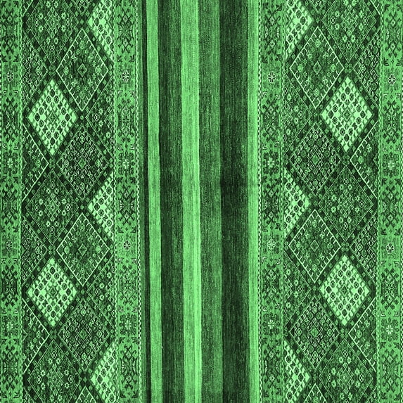 Ahgly Company Indoor Square Abstract Emerald Green Modern Area Rugs, 4' Square