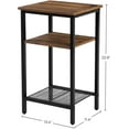 VASAGLE 3Tier End Table Nightstands Set of 2 Side Table with Storage Shelf for Living Room