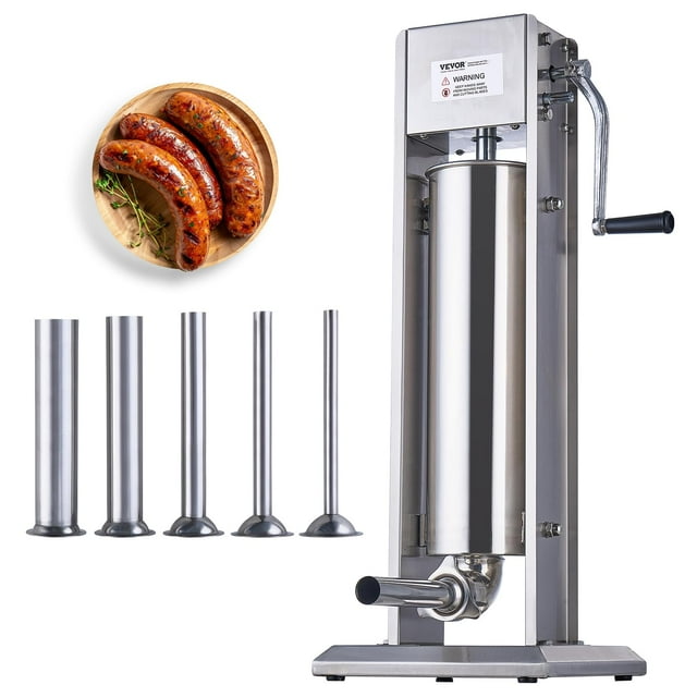 Embutidora manual de salchichas VEVOR, 7 l/15 libras, vertical, acero inoxidable