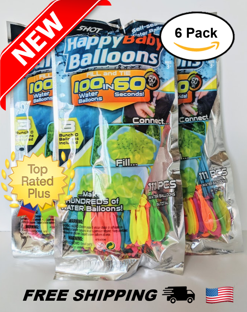6-pack (666 balloons) Instant Easy Fill Self-Sealing Water Balloons Bunch Style