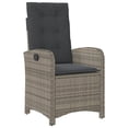 thumbnail image 4 of vidaXL 9 Piece Patio Dining Set with Cushions Gray Poly Rattan, 4 of 12