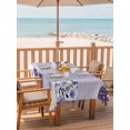 thumbnail image 2 of Outdoor Tablecloths with Umbrella Hole & Zipper, Spring Floral Tablecloth Rectangle 60x84 Inch, Dark Purple Flowers Patchwork Grid Bohemia Waterproof Table Cloth, Patio/Pool/Picnic Table Covers, 2 of 8
