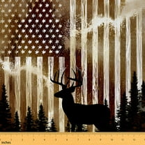 jejeloiu Jungle Animal Deer Fabric by the Yard 1 Yard,Vintage American Flag Home Decor Fabric by the Yard,Gold Sequin Print Sewing Fabric For Teens,Luxury Bedroom Decor