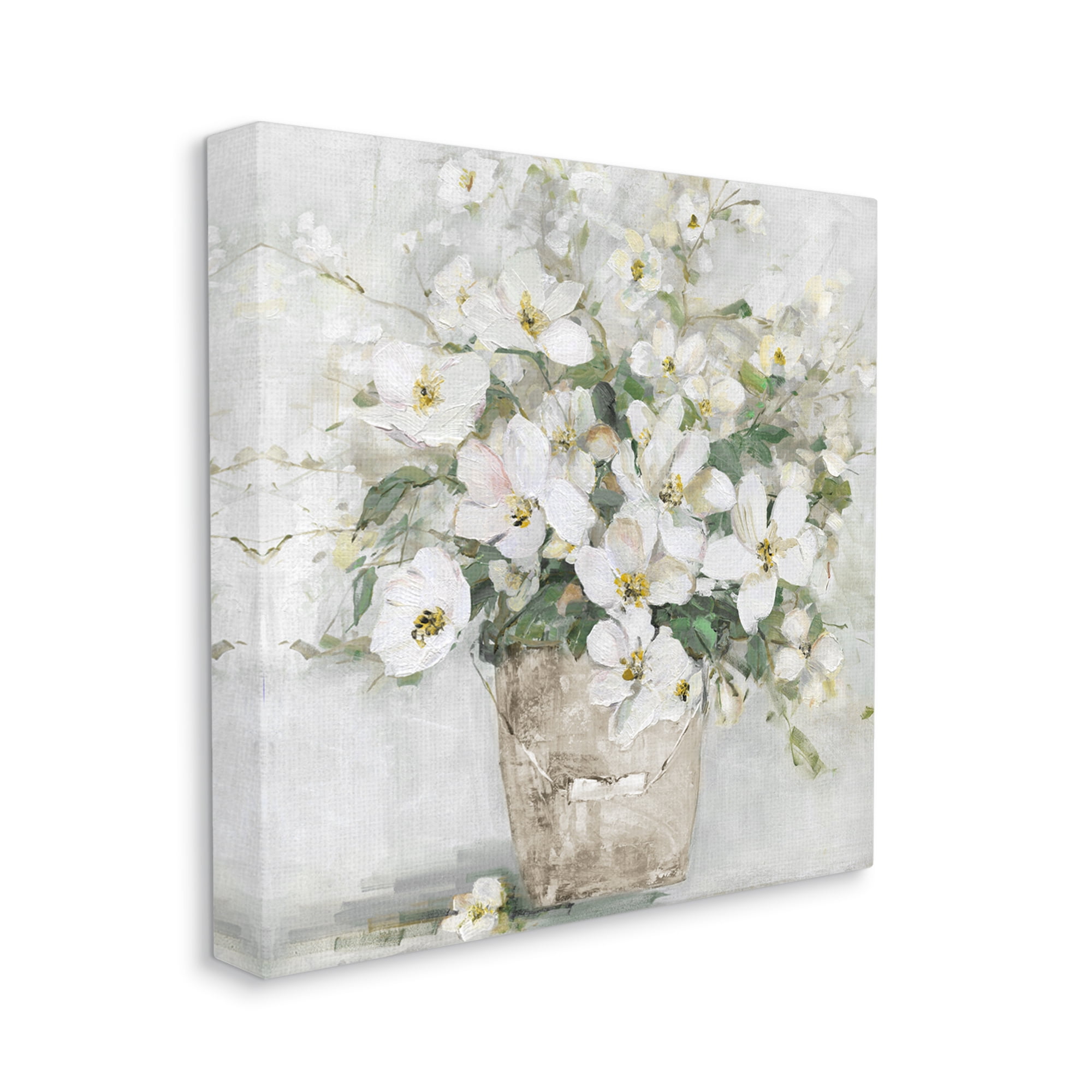 Stupell Industries Farmhouse Poppies Floral Blossom Bouquet Country Bucket, 17 x 17, Design by Sally Swatland
