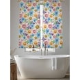 thumbnail image 5 of Spring Flowers Sheer Curtains 63 Inch Length 2 Panels Set Window Treatments, Watercolor Floral Daisy Plants Country Rod Pocket Semi Curtains for Living Room/Bedroom/Kitchen Décor, 104"W x 63"L, 5 of 7