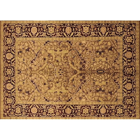 Ahgly Company Indoor Rectangle Oriental Brown Industrial Area Rugs, 7' x 9'