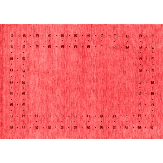 Ahgly Company Indoor Rectangle Abstract Red Contemporary Area Rugs, 2' x 5'