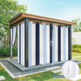 thumbnail image 6 of Navy Blue Aqua Striped Outdoor Curtains for Patio Waterproof, Windproof Privacy Curtains with Weighted Bottom, Farmhouse Stripe Art Outside Drapes for Picnic Garage Backyard Cabana 54"x84" 1 Panel, 6 of 8